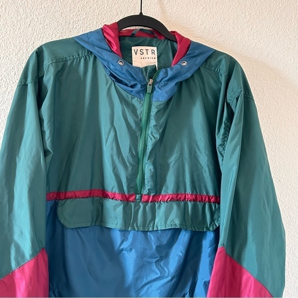VSTR Windbreaker Hood 1/3 Zip Color Block Men Size Large - Picture 3 of 12